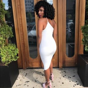 White Asymmetrical Dress